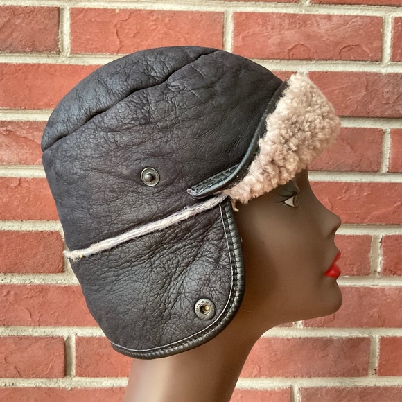 Union Steel Trapper Sheepskin Leather Unisex Hat Size M NWOT Made in England - Picture 1 of 10